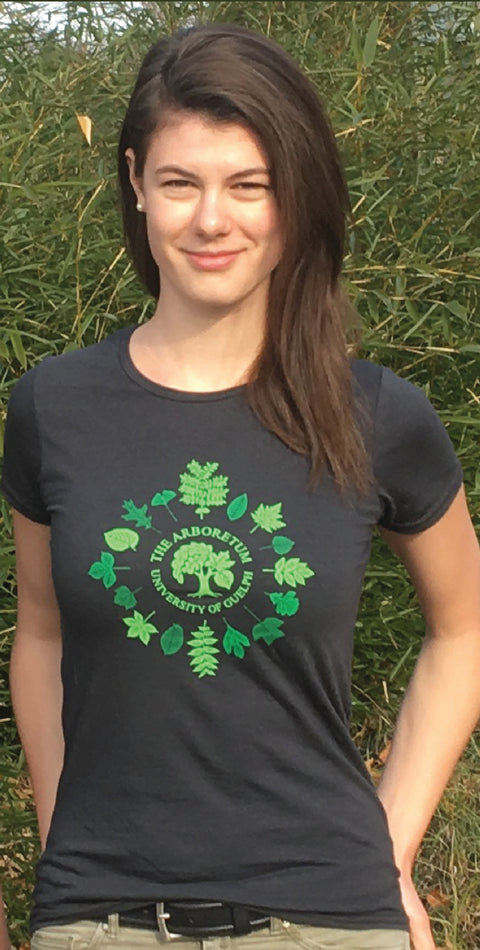 Woman wearing women's style t-shirt